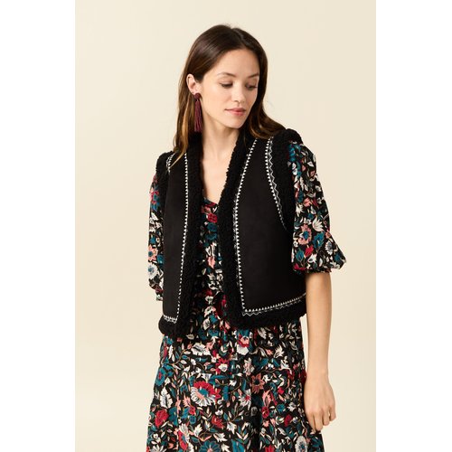 Gilet sans manches suedine noir Bonobo La Redoute