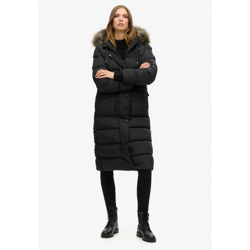Everest long padded puffer jacket with hood black Superdry La Redoute