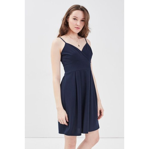 Robe evasee avec bretelles bleu marine Cache Cache La Redoute