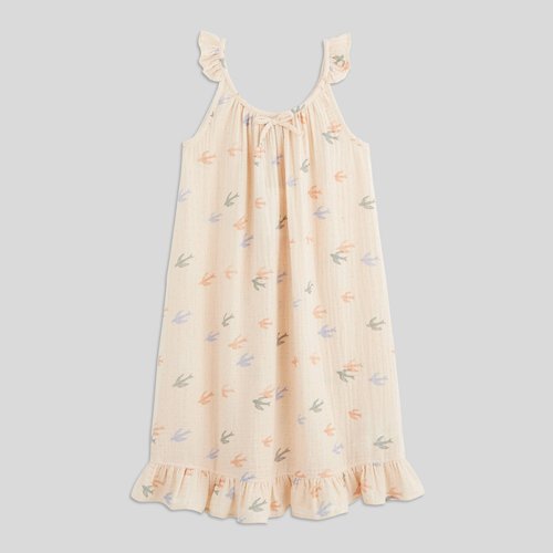 Robe de nuit fille en coton motif hirondelles certifie OEKOTEX