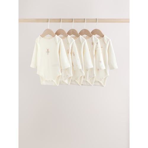 NEXT - Lot De 5 Bodies Bébé à Manches Longues En Coton - Couleurs Assorties - 12