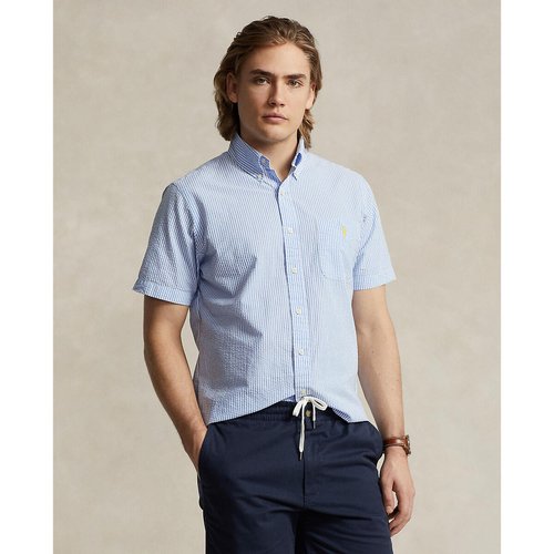 Seersucker short sleeve shirt blue white Polo Ralph Lauren La Redoute