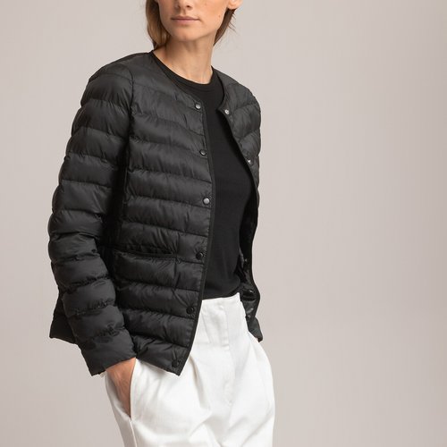 Black lightweight padded jacket discount