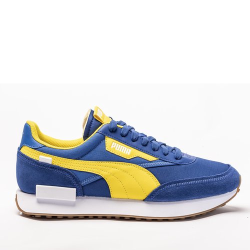 Future rider play on trainers in leather blue yellow Puma La Redoute