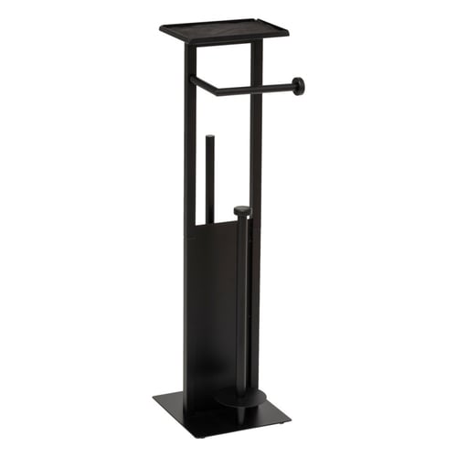 Dérouleur Papier Toilette Aluminium Noir Mat - Fixation Ventouse Extra-Forte - Tendance