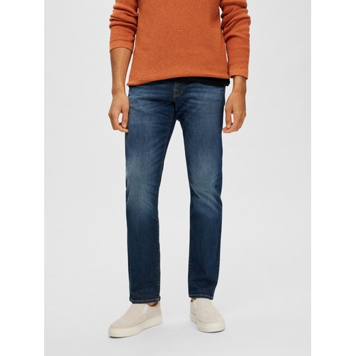 Jean droit teinte foncee dark blue denim Selected Homme La Redoute
