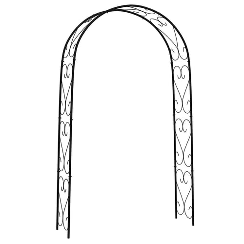 Arche De Jardin Outsunny En Acier - 150x223 Cm, Noir - Pour Plantes Grimpantes, Rosiers, Décoration Extérieure