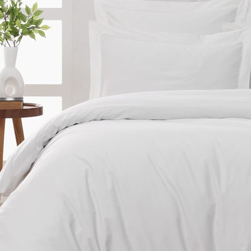 Housse De Couette 280x240 Cm Gris Prado - 100% Coton Percale Pour Lit 200x200 - Avec 2 Taies D'oreiller 50x100 Cm - Fermeture Boutons