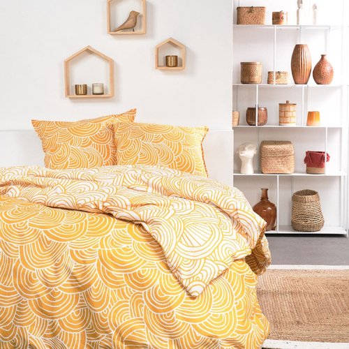 Housse de couette 240x220 cm en percale coton ROMY Ambre