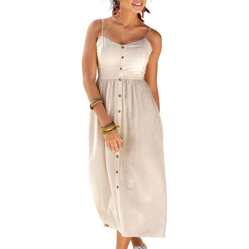 Robe estivale longue series kapsel beige Lascana La Redoute