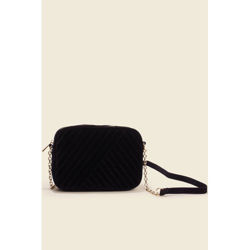 Sac velours en bandouliere noir Bonobo La Redoute