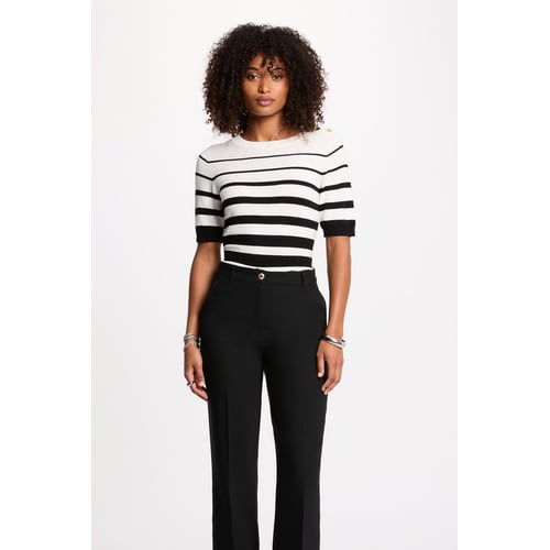 Top Rayé Noir Et Blanc Sans Manches Morgan - Taille S - Occasion Très Bon état - Pour Femme