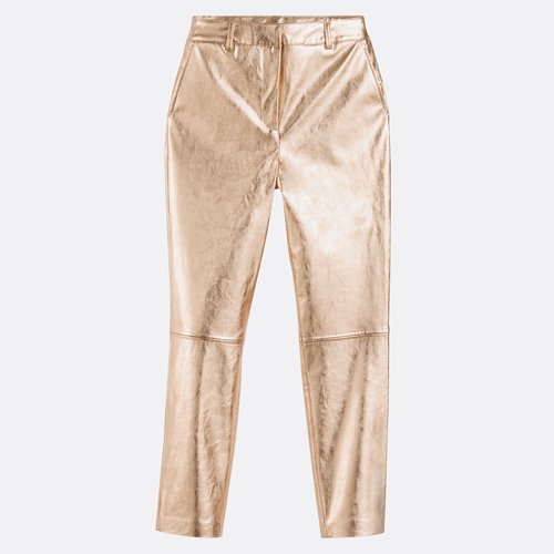 golden cigarette pants Gold Imitation Cigarette Trousers