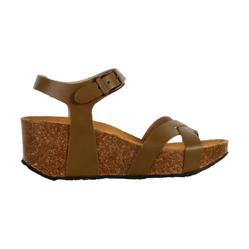 Sandales compensees cuir so final kaki Plakton La Redoute