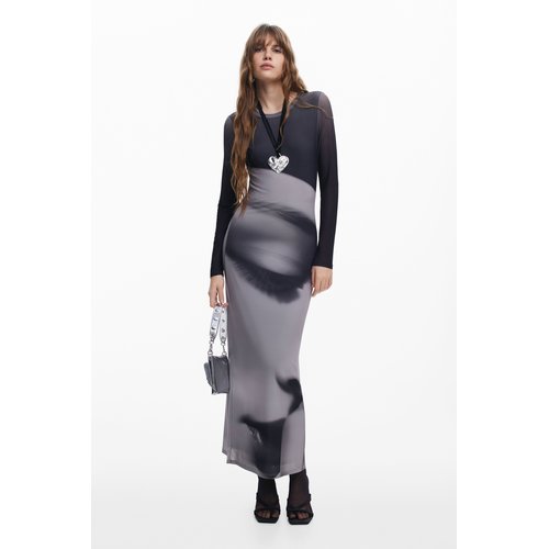 Robe longue portrait noir Desigual La Redoute