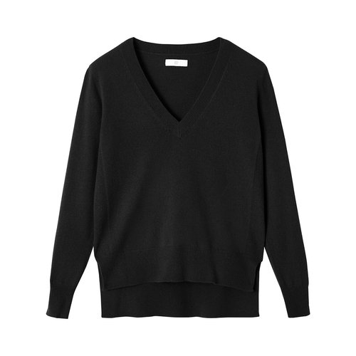 Pull en cachemire col v fine maille La Redoute Collections noir La Redoute