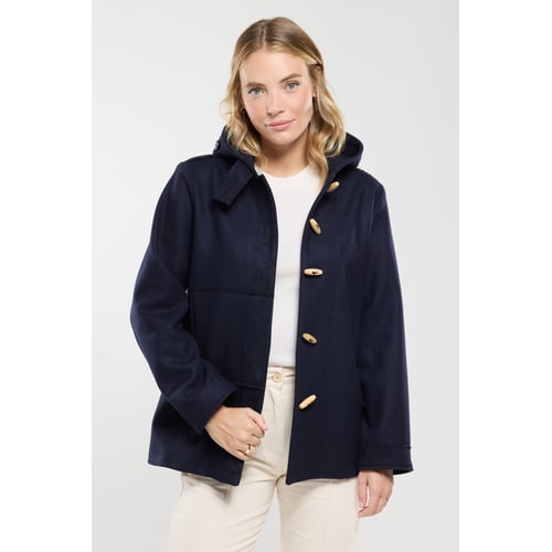 Manteau-veste Femme Caldene Laine Marine - Taille 38 (12/14) - Occasion - Style Chasse/spectacle