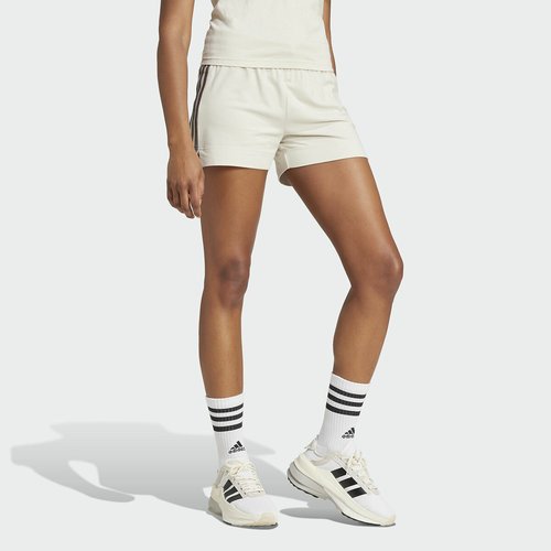 Essentials slim 3 stripes shorts in cotton beige Adidas Sportswear La Redoute