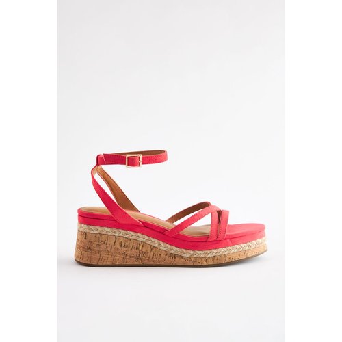 Chaussures compensees semelle en liege brides