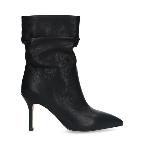 Bottines cuir a talon aiguille noir Sacha La Redoute