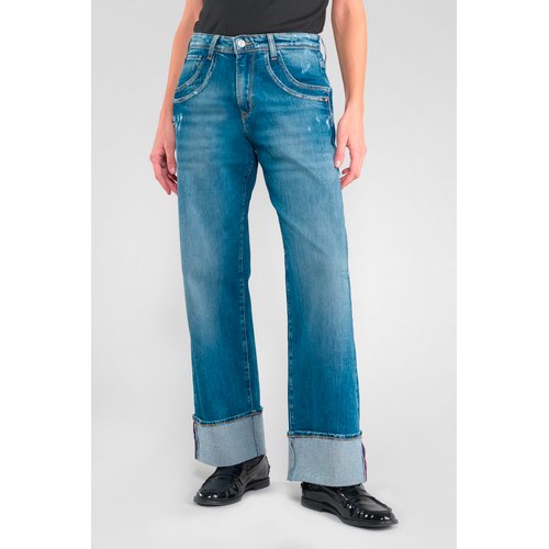 Jeans regular droit 400 28 regular loose taille haute longueur 34 blue Le Temps Des Cerises La Redoute