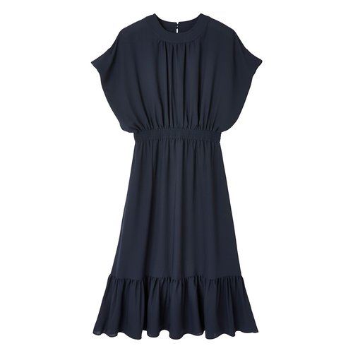 Robe longue manches courtes bleu marine La Redoute Collections La Redoute
