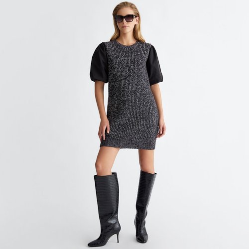 Robe en maille de laine et fil textile noir Liu Jo La Redoute