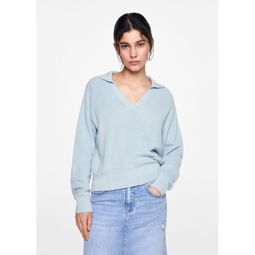 Pull over col polo bleu ciel Mango Teen La Redoute