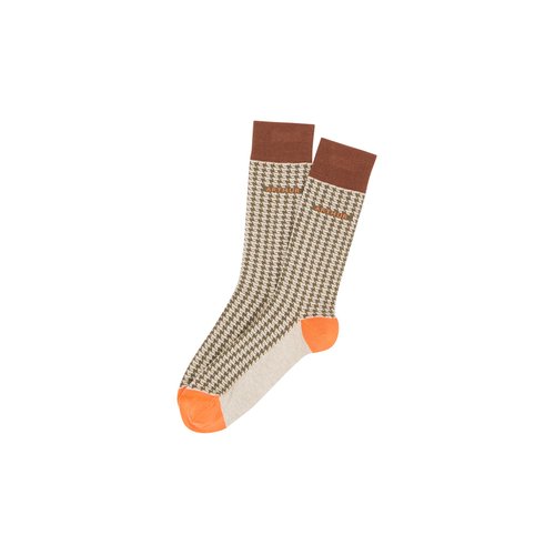 Chaussettes en coton pied de poule made in france beige Arthur La Redoute