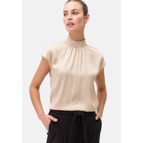 Blouse satin col montant best sale