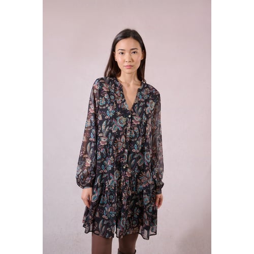 Robe Noire Et Blanche Imprimée Molly Bracken Taille S - Patineuse - Jamais Portée