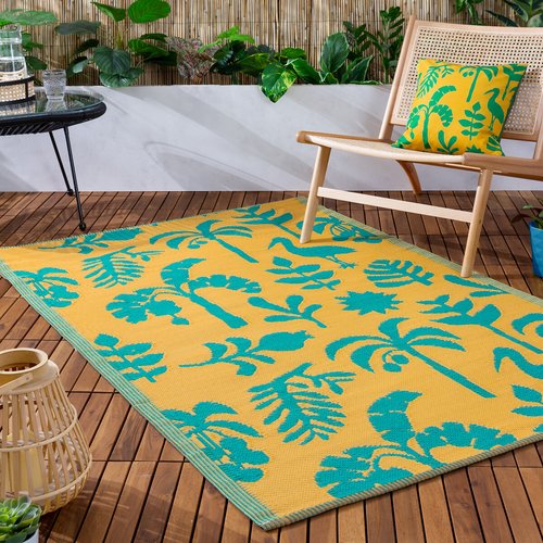 Bright tropical woven 100 recycled indoor outdoor rug Furn. La Redoute