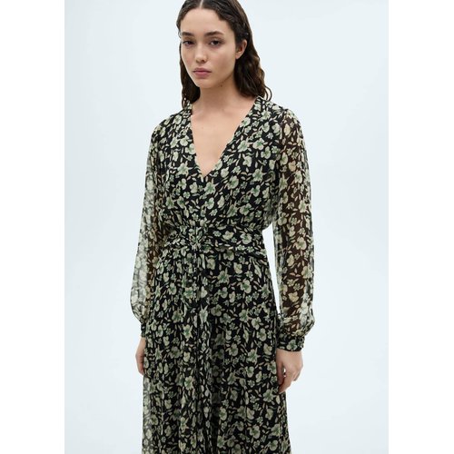 Robe en gaze a fleurs noir Mango La Redoute