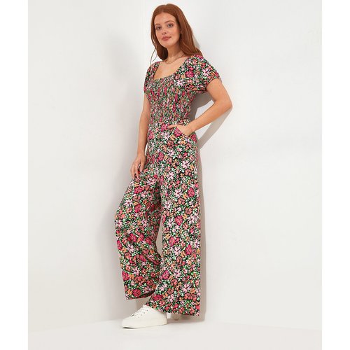 Rochelle Floral Print Jumpsuit with Crew Neck