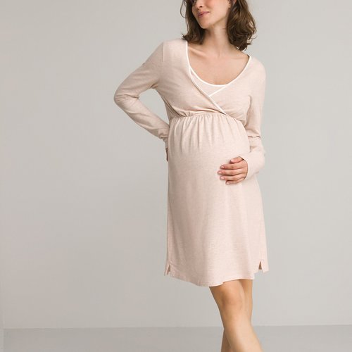 Camicia da notte premaman in cotone bio beige chine La Redoute Collections La Redoute