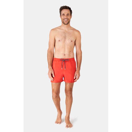 Short de bain en polyester recycle uni rouge Arthur La Redoute