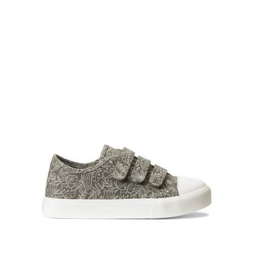 Stoff Sneakers mit Klettverschluss Allover Druck Blatter
