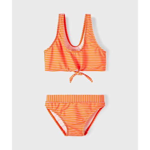 Orange striped bikini top