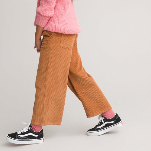 Pantalon large en velours cotele marron La Redoute Collections La Redoute