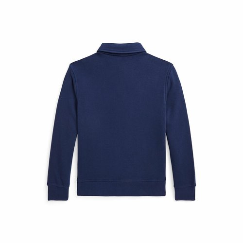 Sweater met polokraag, fleece shirt s-xl marineblauw Polo Ralph