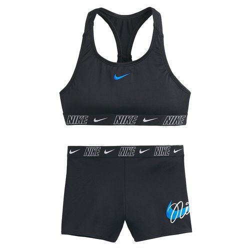 Maillot de bain 2 pieces brassiere et shorty noir Nike La Redoute