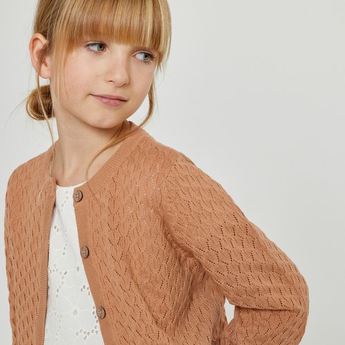 Modèle de tricot de cardigan pour fille - Laines Plassard