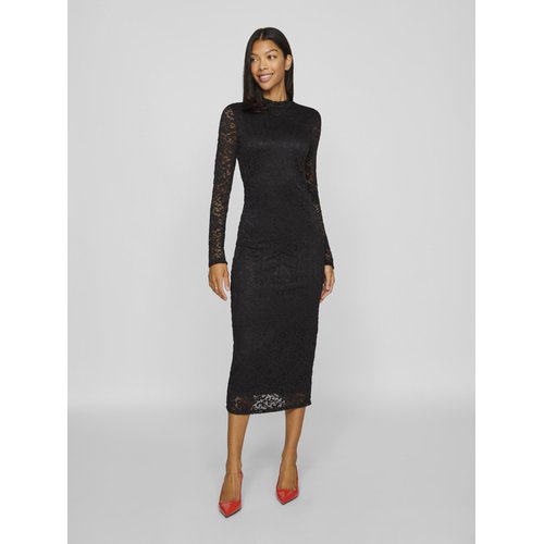 Robe mi longue col montant black Vila La Redoute