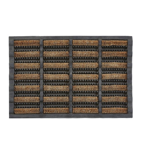 EDS Tuff Scrap Coir Door Mat - 75cm X 45cm Outdoor/Indoor Boot Scraper Rug, Beige 2 thumbnail image