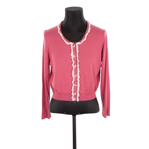 Cardigan en coton tres bon etat rose Agnes B La Redoute