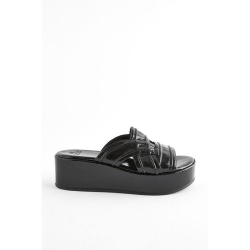 Mules compensees style western noir Next La Redoute
