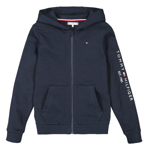 Logo print cotton hoodie navy blue Tommy Hilfiger La Redoute