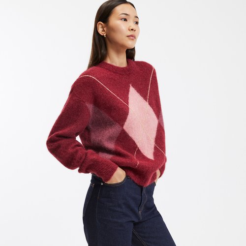 Pull motif jacquard intarsia en alpaga melange jacquard La Redoute Collections La Redoute
