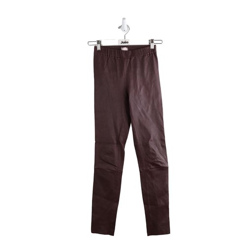 Pantalon slim en cuir tres bon etat bordeaux Kujten La Redoute