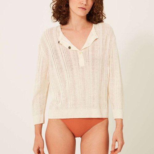 Pull col rond en maille lin louise Bensimon La Redoute